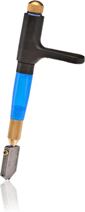TOYO TC21SVR Custom Grip Supercutter Glass Cutter | Blue - Straight Blade | Four-Position, Customizable Ergonomic Handled to Fit Most Hands | Smooth Rolling Supercutter | Made in Japan