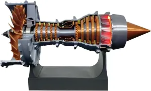 TR900 Turbofan Engine Model Aircraft Engine Kit， Turbojet Engine Model Kit with LED Light, DIY Assembly Operable Engine Model Mechanical Science Education Toy