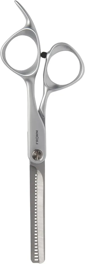 Transform 5.75" 28 Tooth Thinning Shears for Haircutting Wet and Dry Hair, Polished Silver Japanese Steel Scissors with Beveled Blades and Microserrated Thinning Teeth