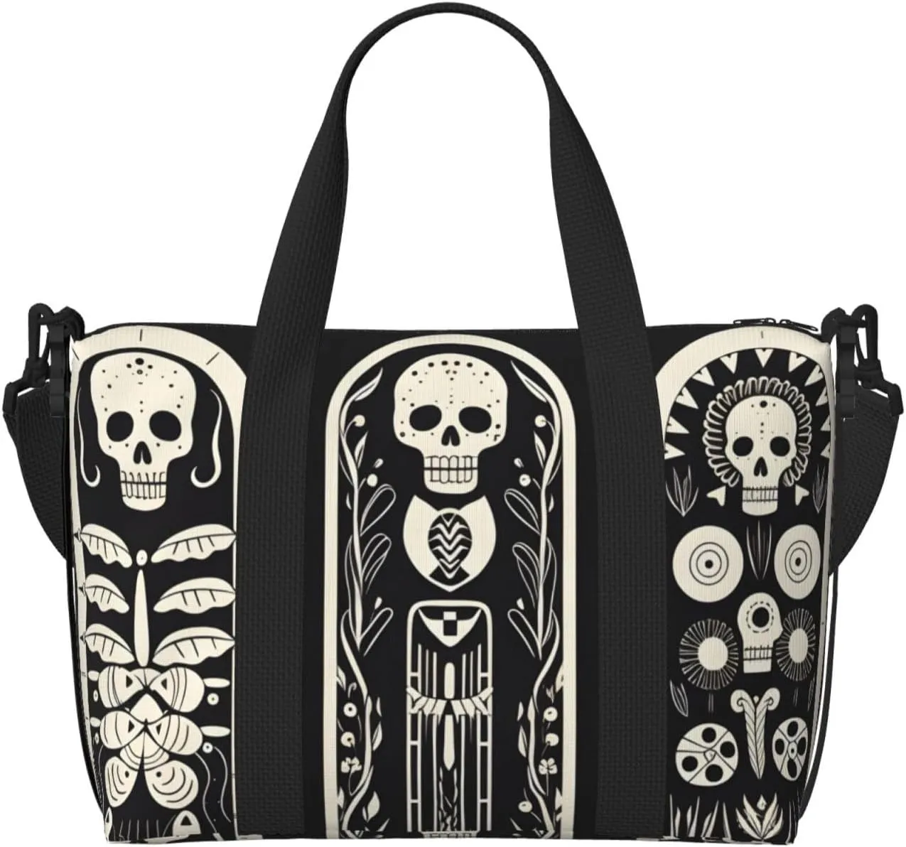 Travel Duffle Bag Fanny Skull Skeleton Weekender Overnight Bags Luggage Bag for Women Men Waterproof Sports Gym Bag Hand Bag with Shoulder Strap