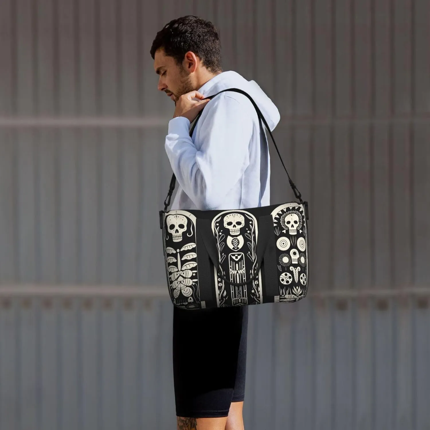 Travel Duffle Bag Fanny Skull Skeleton Weekender Overnight Bags Luggage Bag for Women Men Waterproof Sports Gym Bag Hand Bag with Shoulder Strap