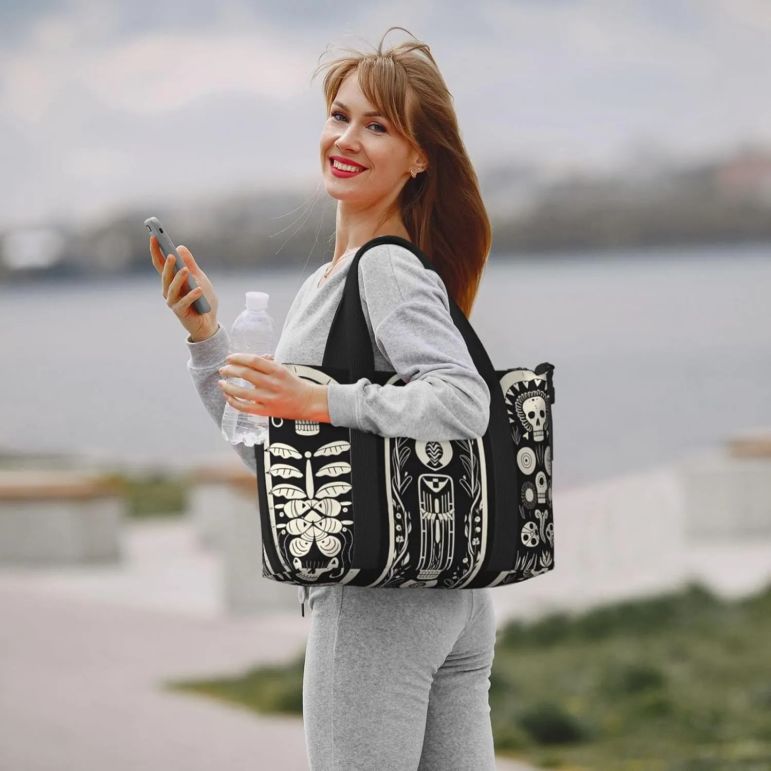Travel Duffle Bag Fanny Skull Skeleton Weekender Overnight Bags Luggage Bag for Women Men Waterproof Sports Gym Bag Hand Bag with Shoulder Strap