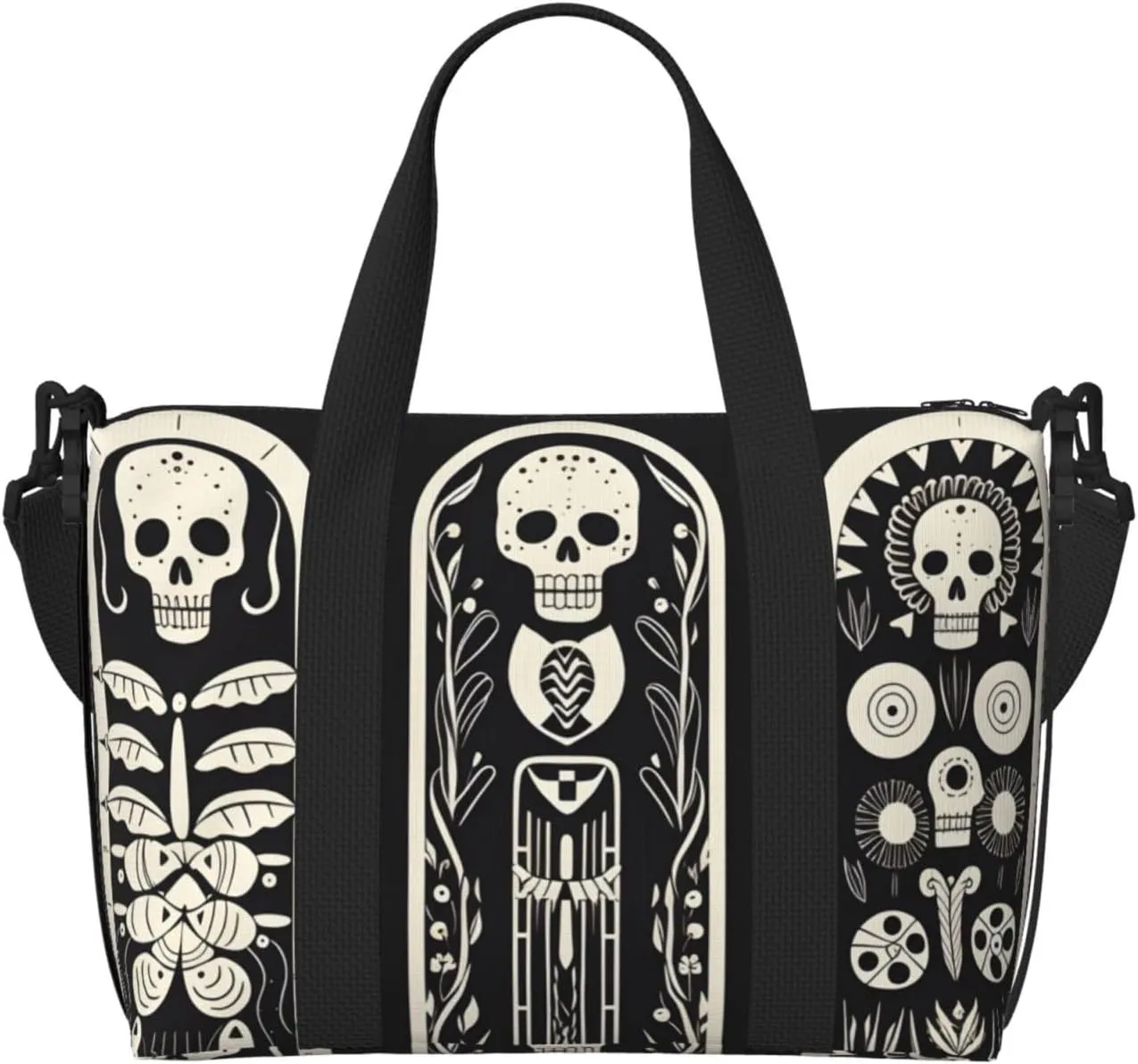 Travel Duffle Bag Fanny Skull Skeleton Weekender Overnight Bags Luggage Bag for Women Men Waterproof Sports Gym Bag Hand Bag with Shoulder Strap
