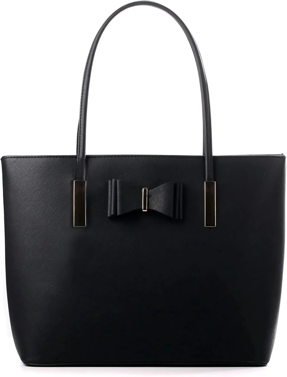 Travel Tote Bag for Women Black Purse Fashion Bow With Zip Large Shoulder Bag Top Handle Handbag for Laptop Work