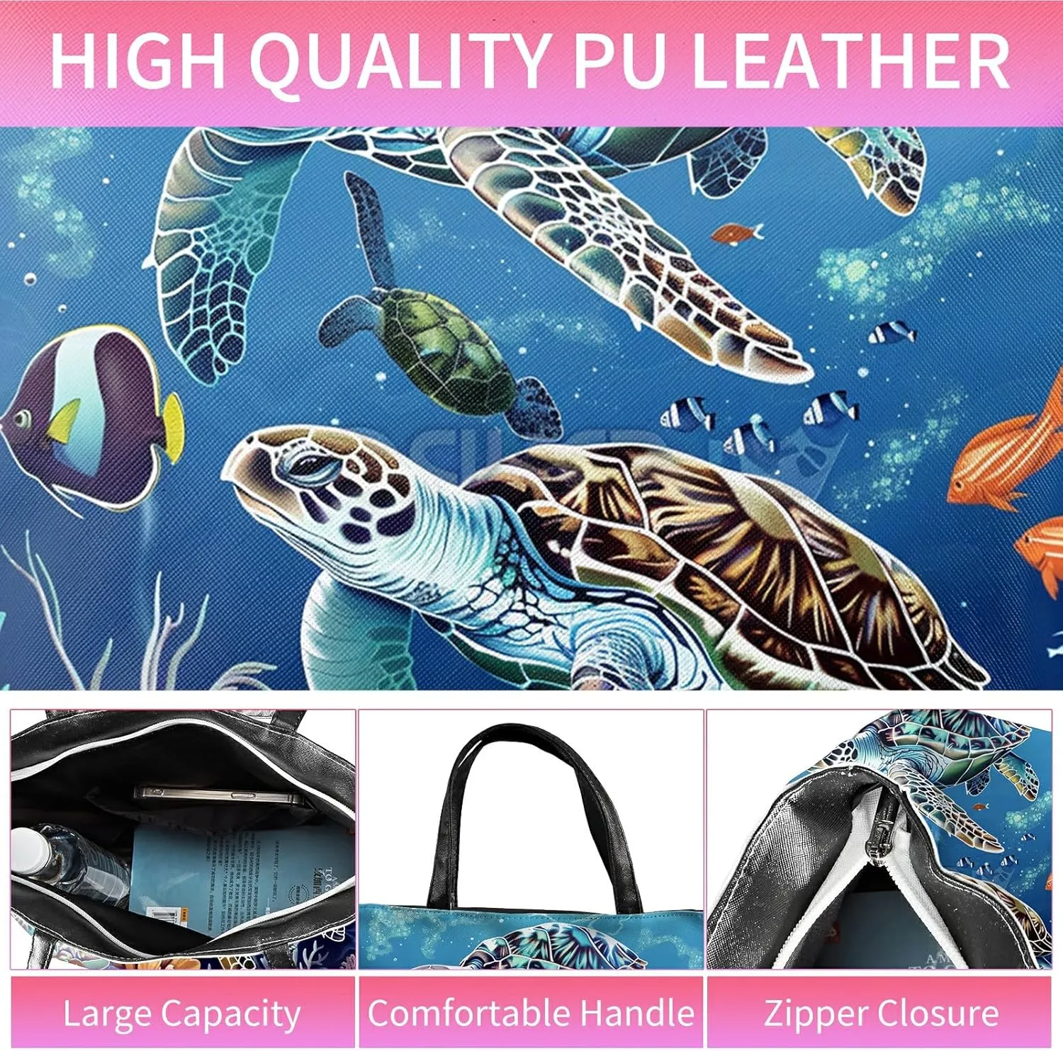 Travel Tote Bags Leather Purses for Women, Shoulder Bag with Zipper, Top Handle Ladies Shoulder Bags
