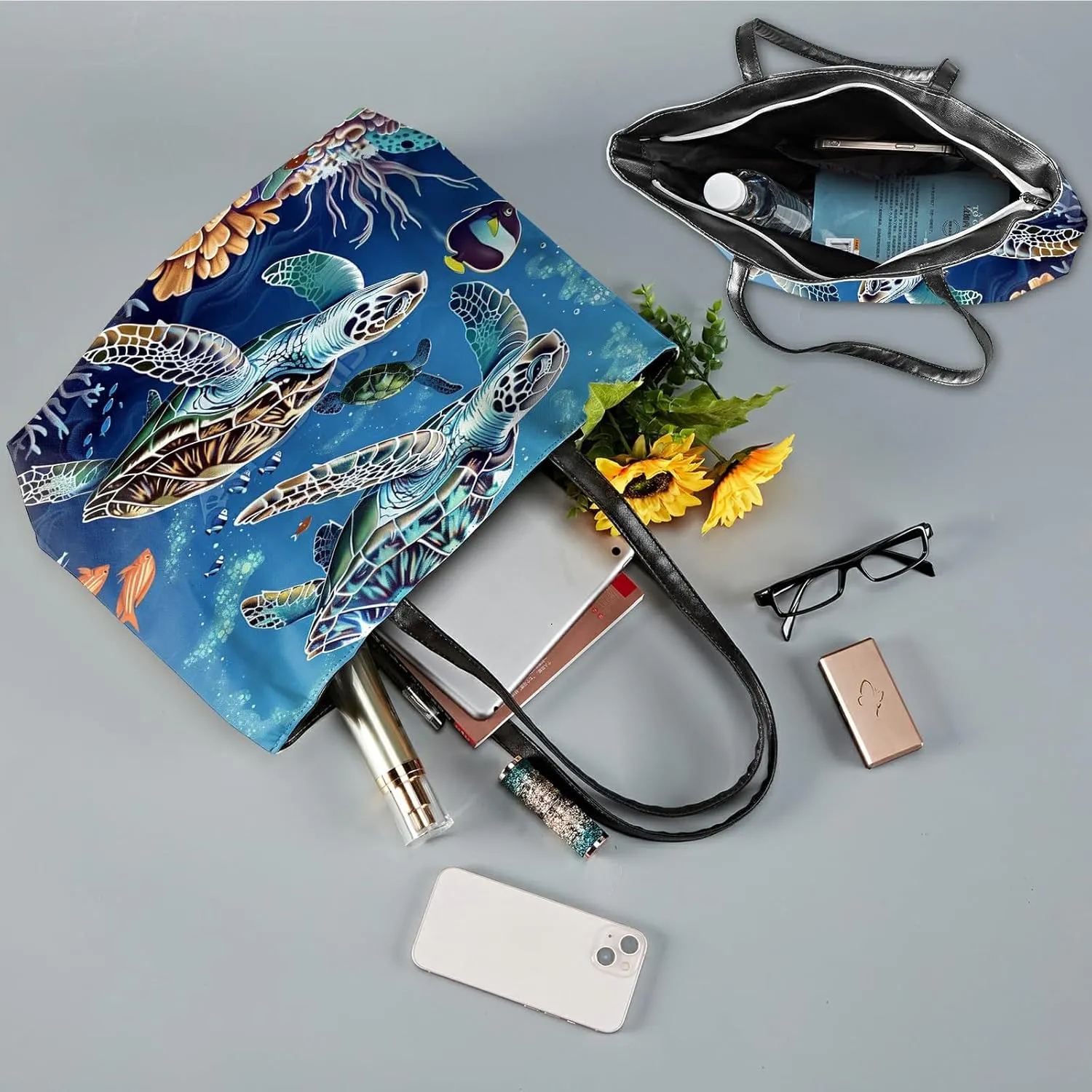 Travel Tote Bags Leather Purses for Women, Shoulder Bag with Zipper, Top Handle Ladies Shoulder Bags