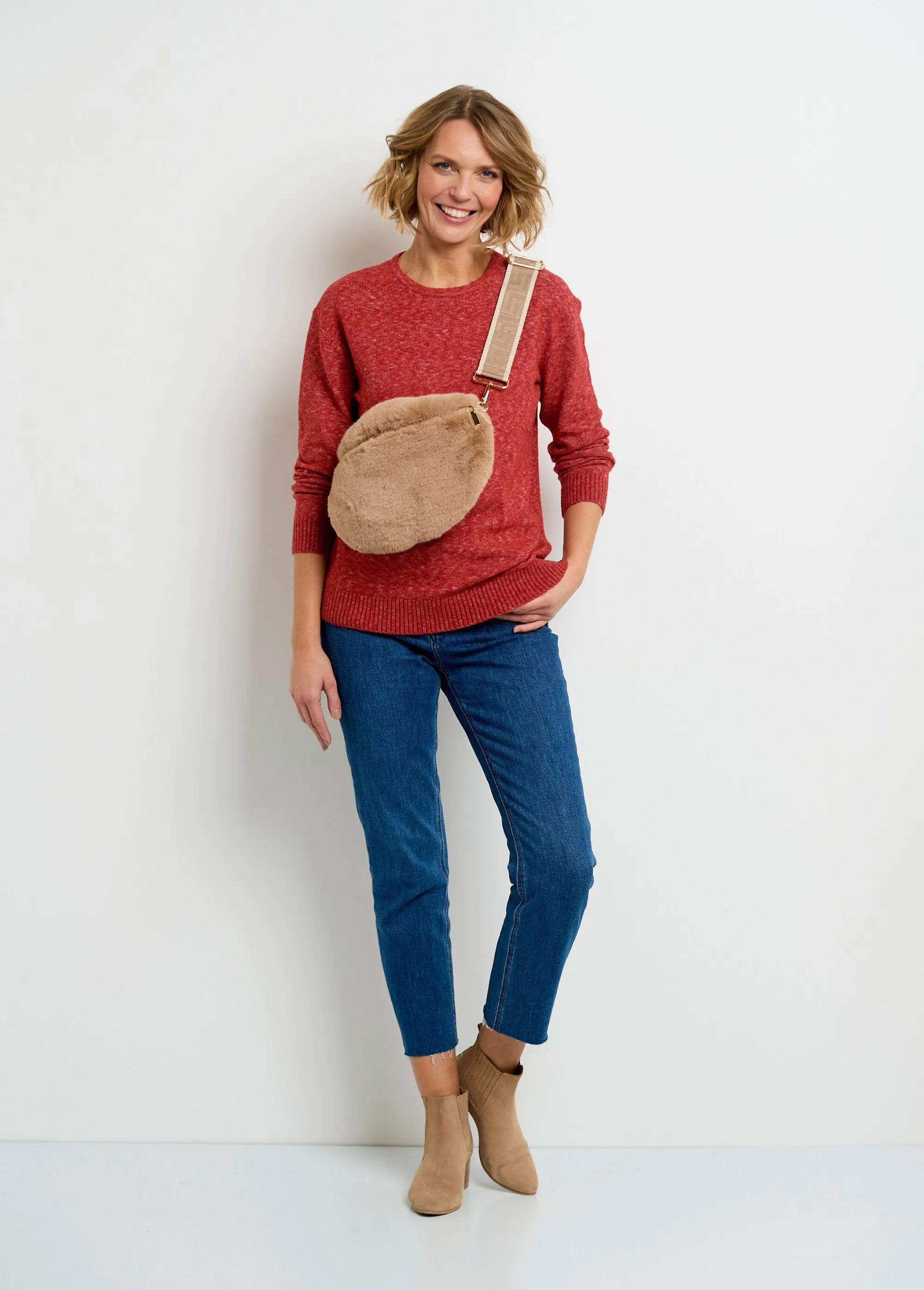 Trendy faux fur fanny pack