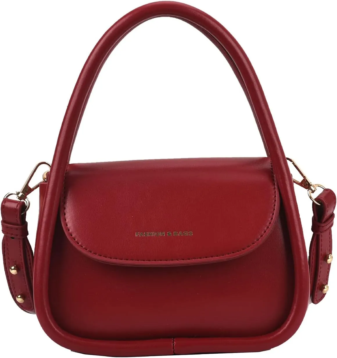 Trendy Women's Small Leather Handbag - Cute Top Handle Crossbody Satchel Bag (White)