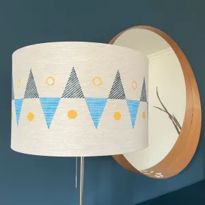 Triangles and circles Linen 40cm lampshade