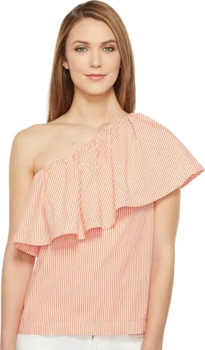 Trina Turk Women's Mayreau Ruffle Shirting One Shoulder Top