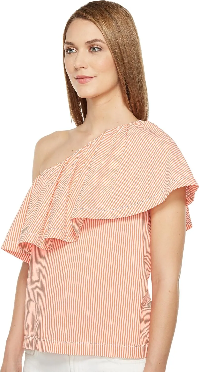 Trina Turk Women's Mayreau Ruffle Shirting One Shoulder Top