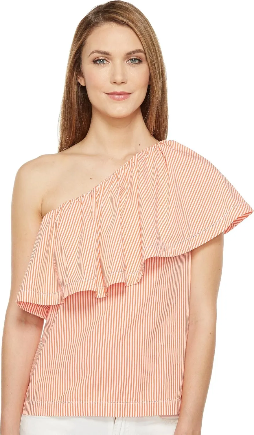 Trina Turk Women's Mayreau Ruffle Shirting One Shoulder Top