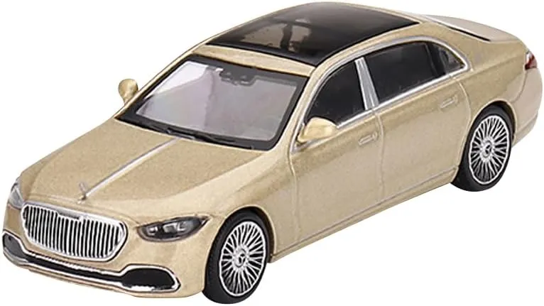 TrueScale Miniatures MINI GT 1/64 Mercedes Maybach S680 Champagne Metallic Right Handle, Finished