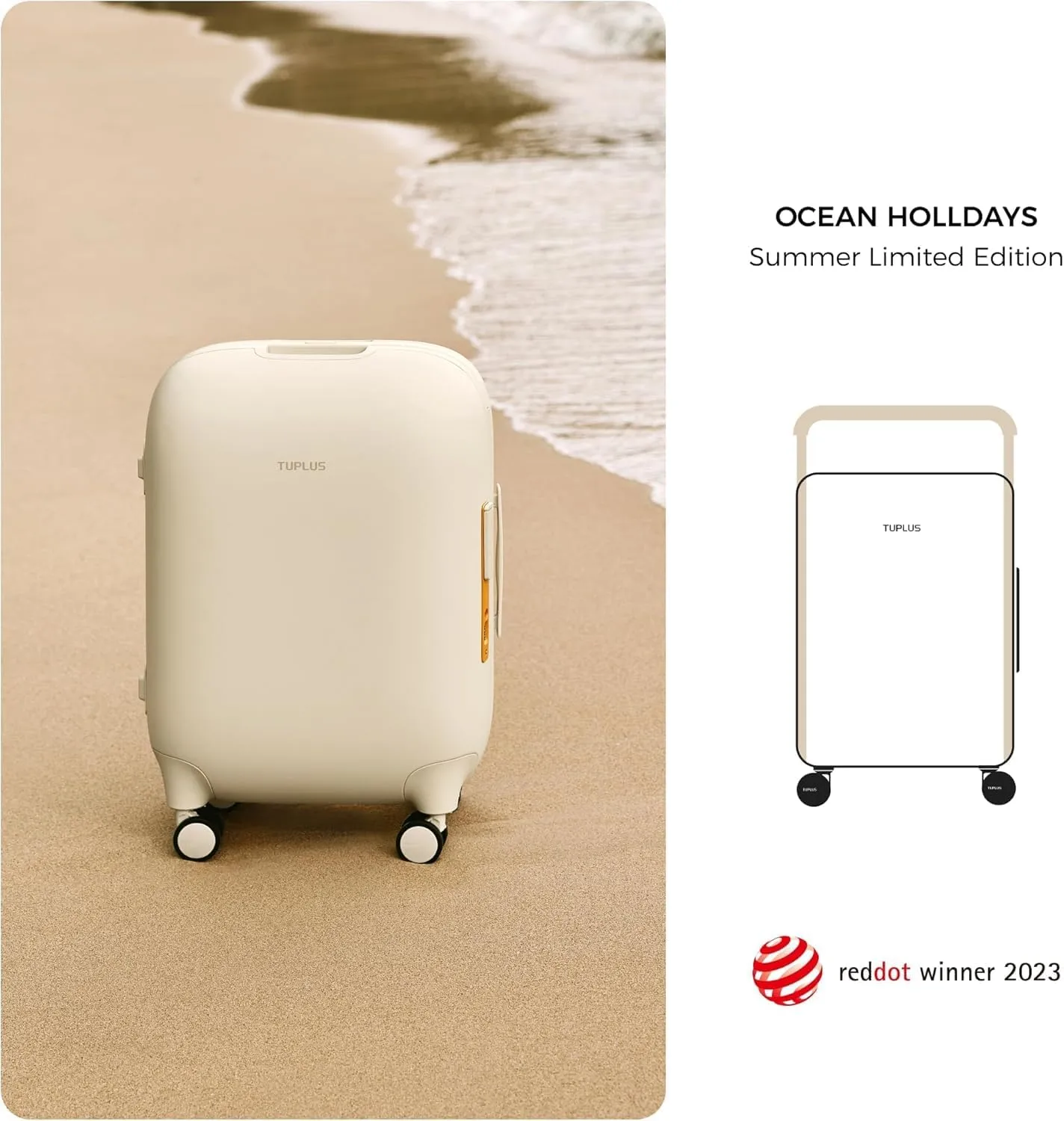 TUPLUS Suitcase ABS Hard Shell Luggage Hold Check in Travel Case with 4 Spinner Wheels with TSA Lock,TIME CAPSULE COLLECTION