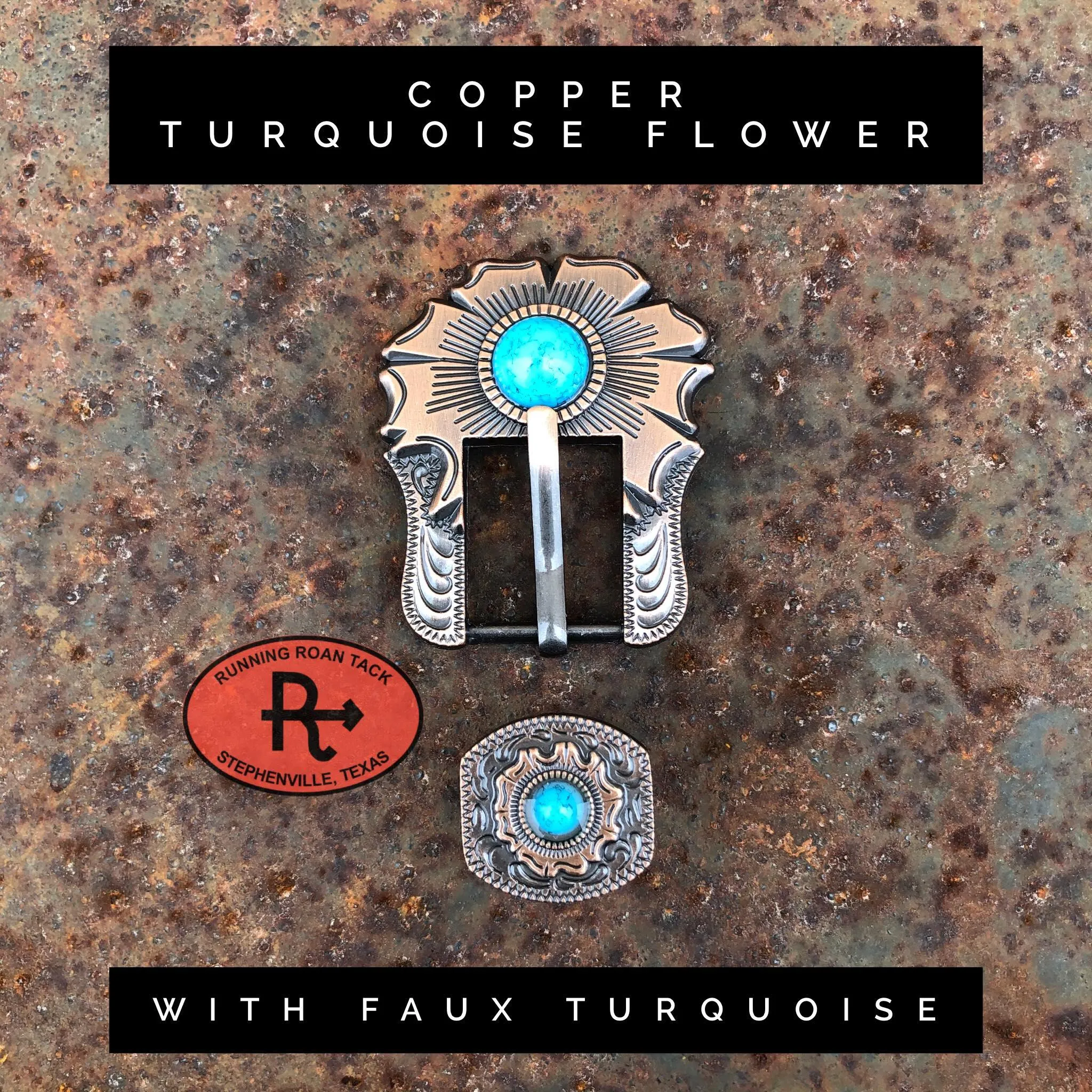 Turquoise Floral Mini Saddle Bag with Your Choice of Buckle and Fringe for Phone, Keys, Roping Powder, etc