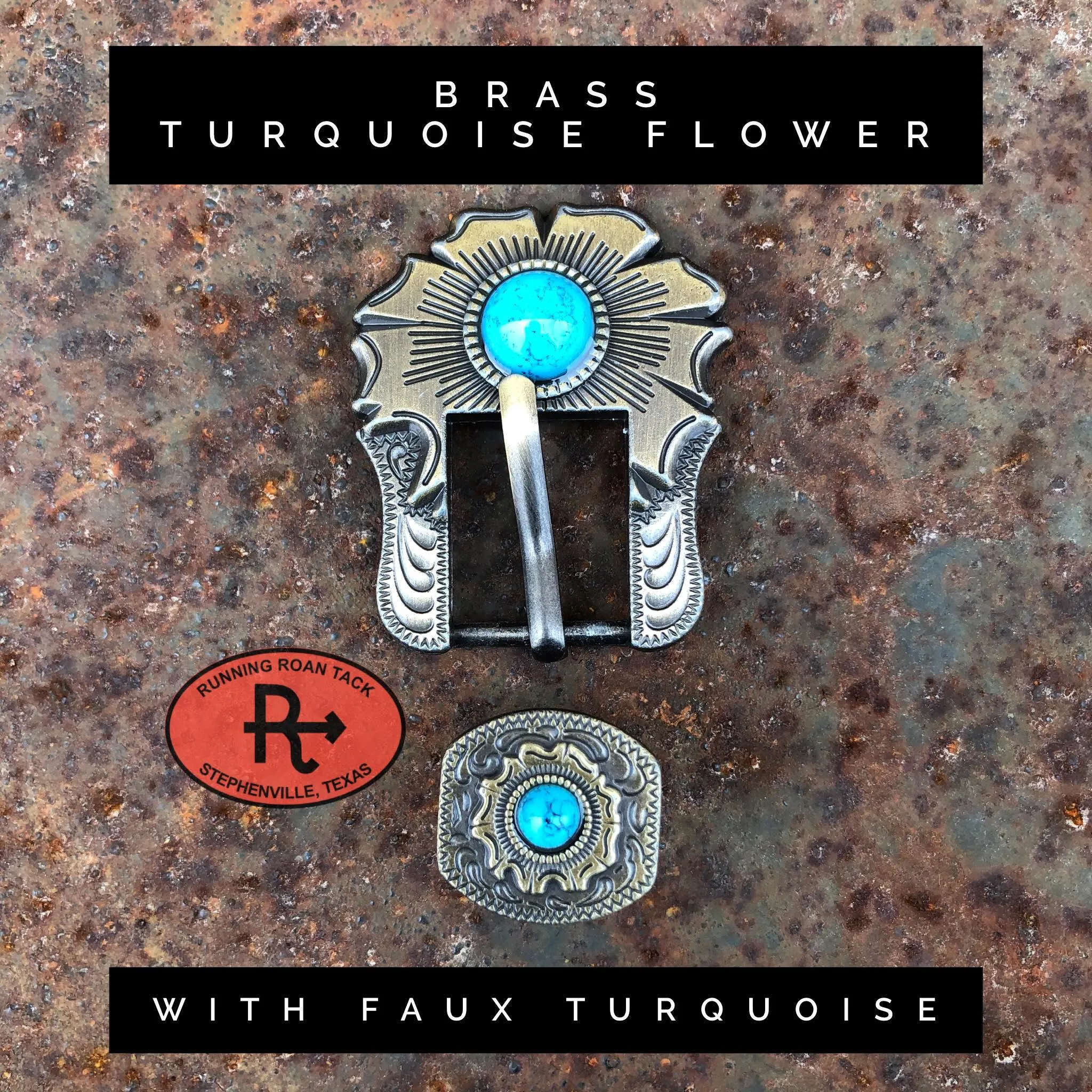 Turquoise Floral Mini Saddle Bag with Your Choice of Buckle and Fringe for Phone, Keys, Roping Powder, etc