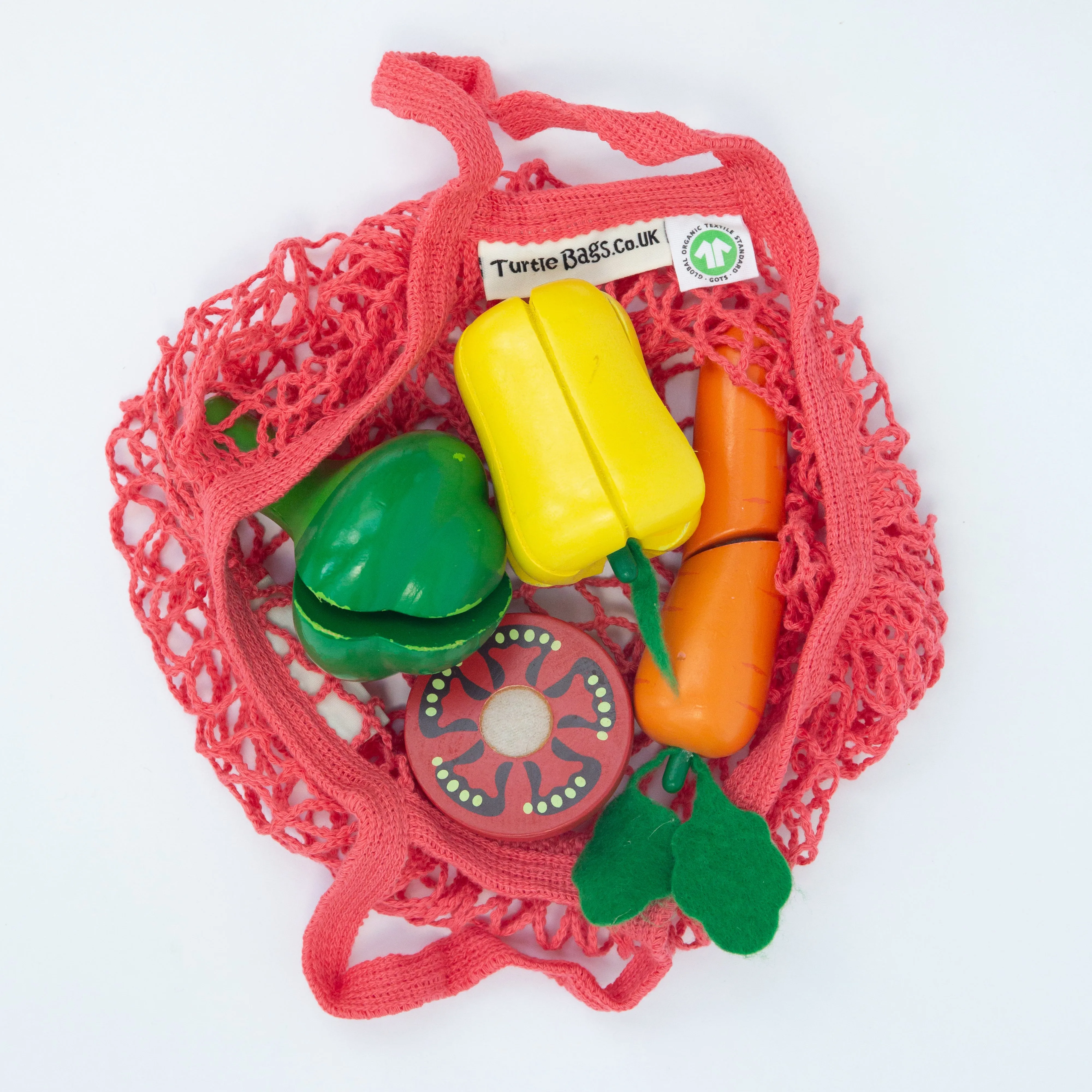 Turtle Bags Kids Small String Bag - Coral Red