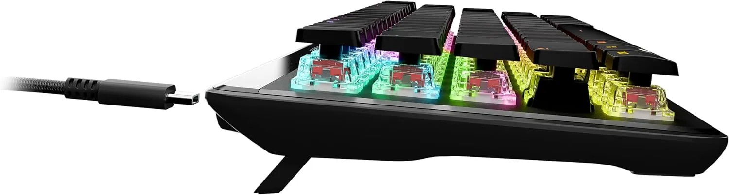 Turtle Beach Vulcan II Mini Air 65% Wireless Optical Mechanical Gaming Keyboard, Bluetooth, Customizable RGB Lighting, Detachable Cable, Smart Keys, On-Board Profiles, 200M Keystroke Life – Black