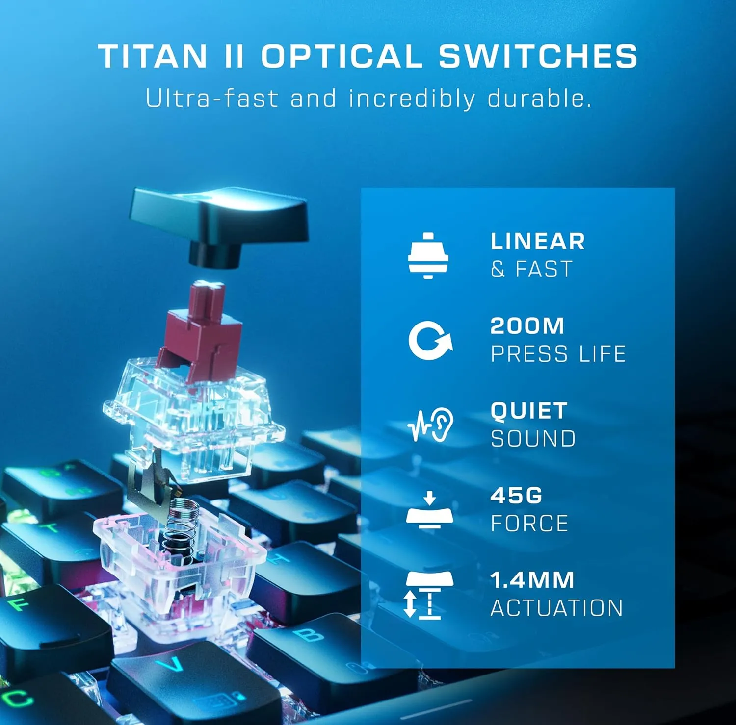 Turtle Beach Vulcan II Mini Air 65% Wireless Optical Mechanical Gaming Keyboard, Bluetooth, Customizable RGB Lighting, Detachable Cable, Smart Keys, On-Board Profiles, 200M Keystroke Life – Black