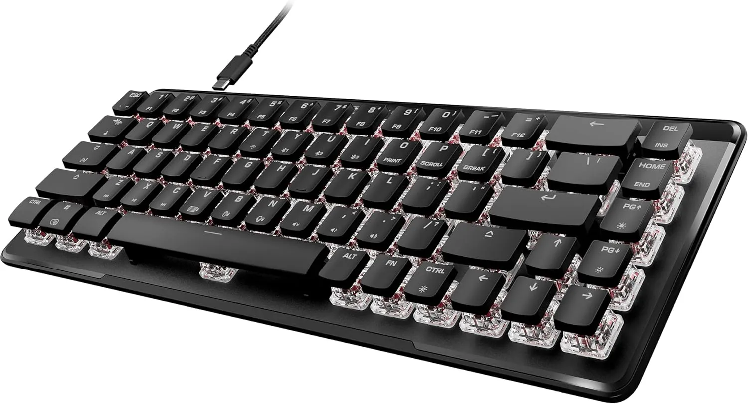Turtle Beach Vulcan II Mini Air 65% Wireless Optical Mechanical Gaming Keyboard, Bluetooth, Customizable RGB Lighting, Detachable Cable, Smart Keys, On-Board Profiles, 200M Keystroke Life – Black