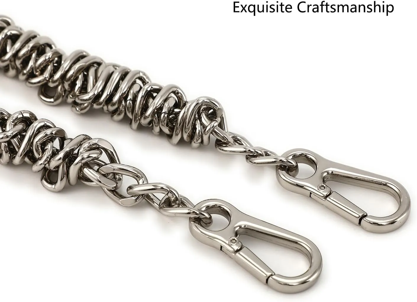Unique Metal Bag Chains Purse Handles Shoulder Strap Replacement Accessories Charms for Handbags(Silver 23 Inch)