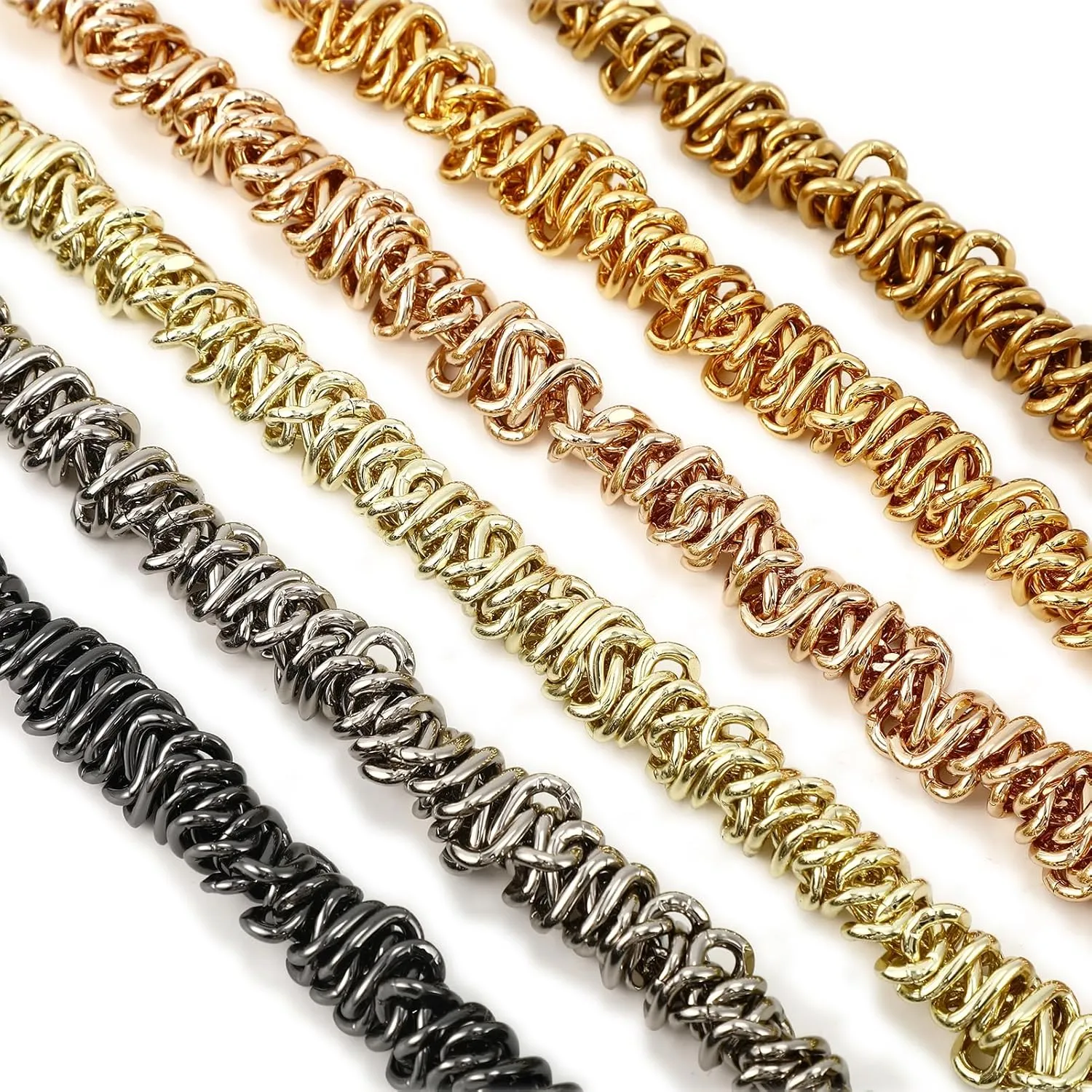 Unique Metal Bag Chains Purse Handles Shoulder Strap Replacement Accessories Charms for Handbags(Silver 23 Inch)