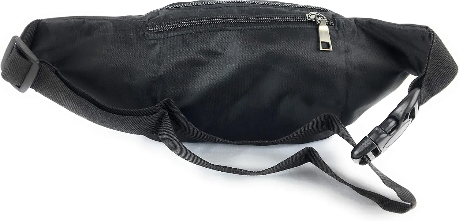 Unisex Adult 4-Pocket Style Bum Bag Waist Fanny Pack (Black)