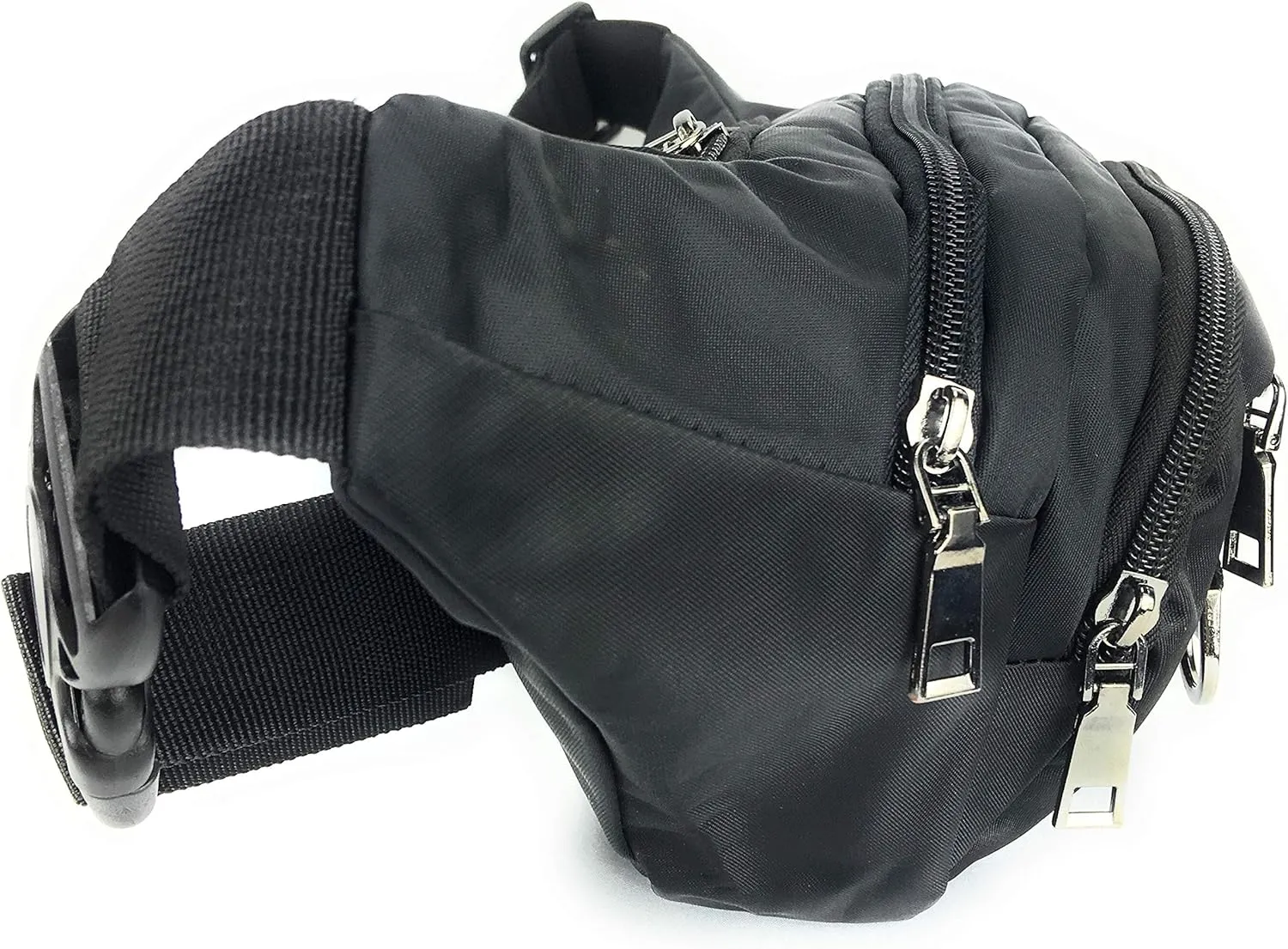 Unisex Adult 4-Pocket Style Bum Bag Waist Fanny Pack (Black)