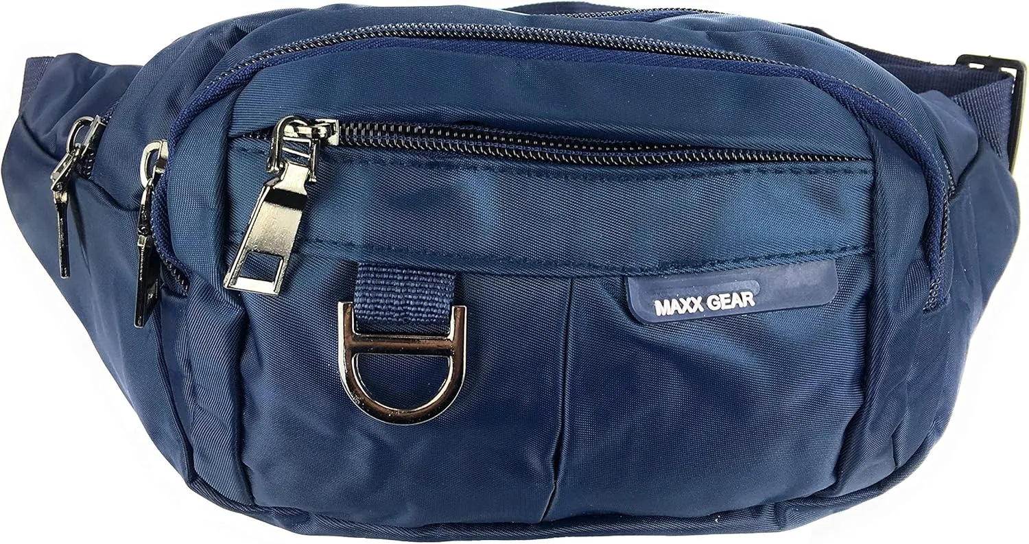 Unisex Adult 4-Pocket Style Bum Bag Waist Fanny Pack (Blue)