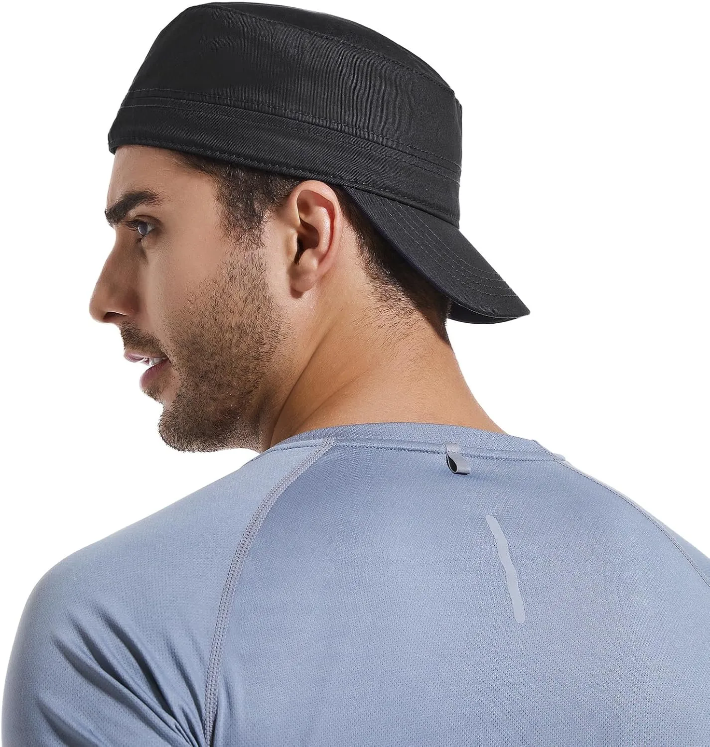 Unisex Fitted Military Hat Men's Cotton Blank Flat Top Full Closed Caps Cadet Army Style Cap Dad Hat