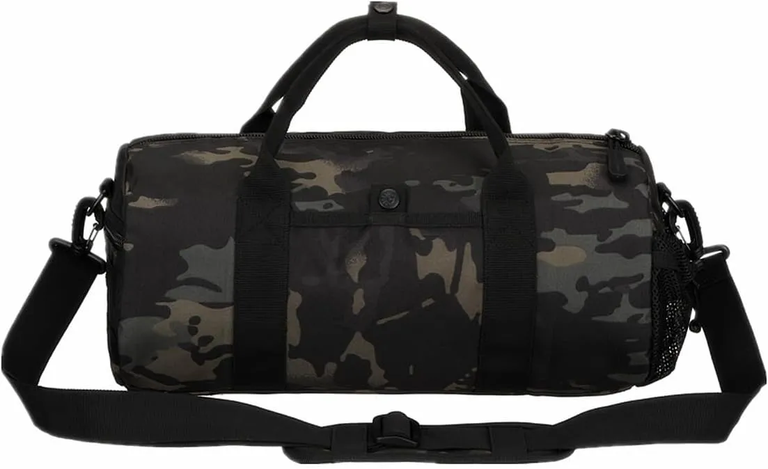 UNISTRENGH Tactical Duffle Cylinder Packs MOLLE Handbag Gear Military Travel Carry On Bag with Detachable Shoulder Strap (Black Scorpion Camouflage)