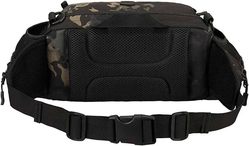 UNISTRENGH Tactical Waist Pack Bag With 2-Water Bottle Pocket Holder Military Fanny Packs Waterproof Hip Belt Bag Pouch for Hunting Trekking Running (Black Scorpion camouflage)