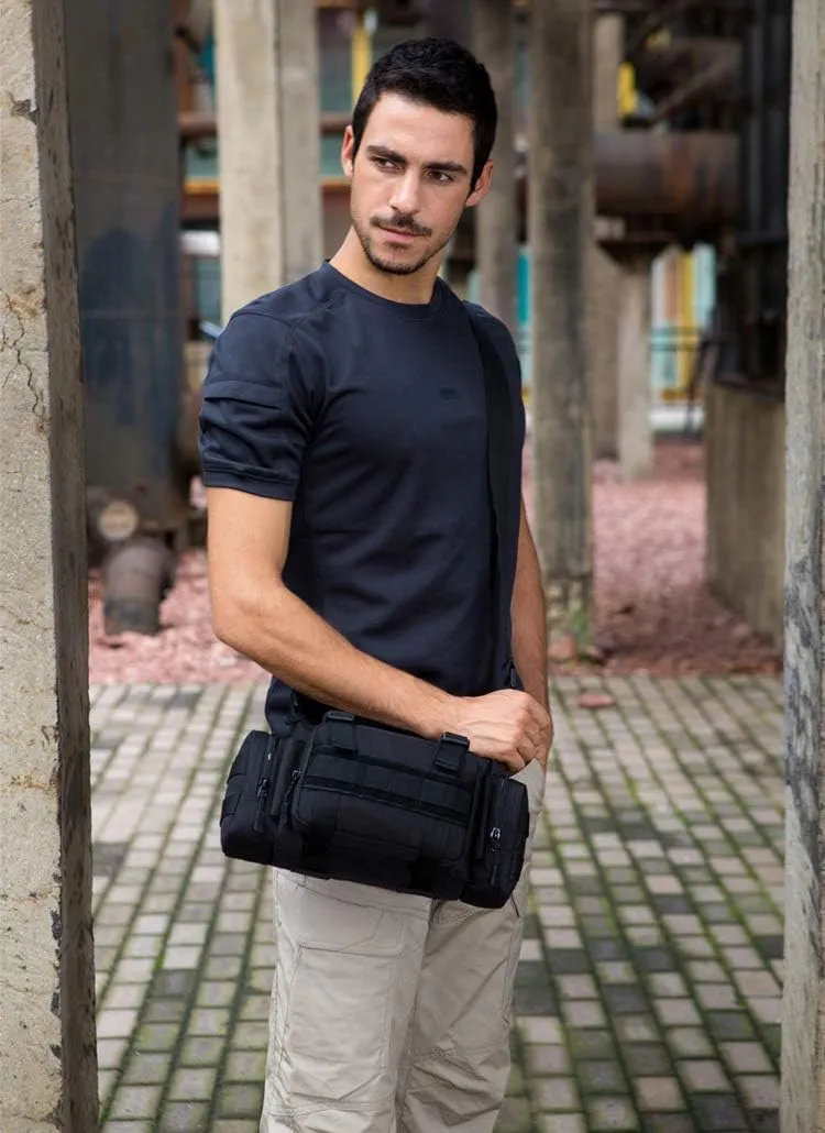 UNISTRENGH Utility 3P Military Tactical Duffle Waist Bags MOLLE Assault Shoulder Backpack Multifunction EDC Pouches Heavy Duty Fanny Packs (Black)