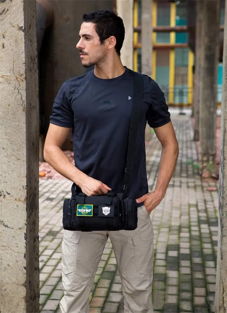 UNISTRENGH Utility 3P Military Tactical Duffle Waist Bags MOLLE Assault Shoulder Backpack Multifunction EDC Pouches Heavy Duty Fanny Packs (Black)