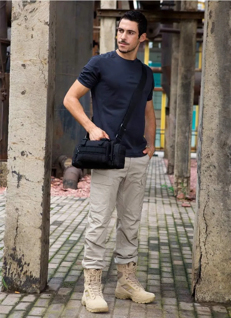 UNISTRENGH Utility 3P Military Tactical Duffle Waist Bags MOLLE Assault Shoulder Backpack Multifunction EDC Pouches Heavy Duty Fanny Packs (Black)