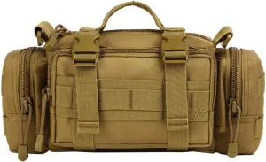 UNISTRENGH Utility 3P Military Tactical Duffle Waist Bags MOLLE Assault Shoulder Backpack Multifunction EDC Pouches Heavy Duty Fanny Packs (Brown)