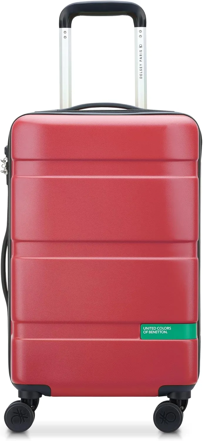 United Colors of Benetton Now Hardside Luggage with Spinner Wheels, Red, Carry-On 19 Inch