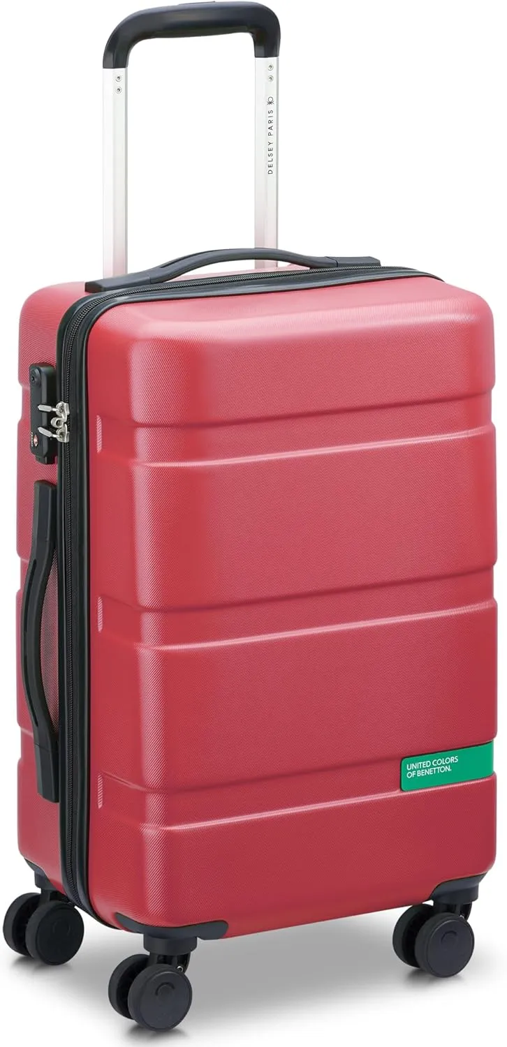 United Colors of Benetton Now Hardside Luggage with Spinner Wheels, Red, Carry-On 19 Inch