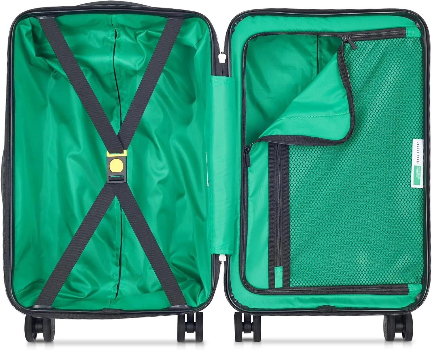 United Colors of Benetton Now Hardside Luggage with Spinner Wheels, Red, Carry-On 19 Inch