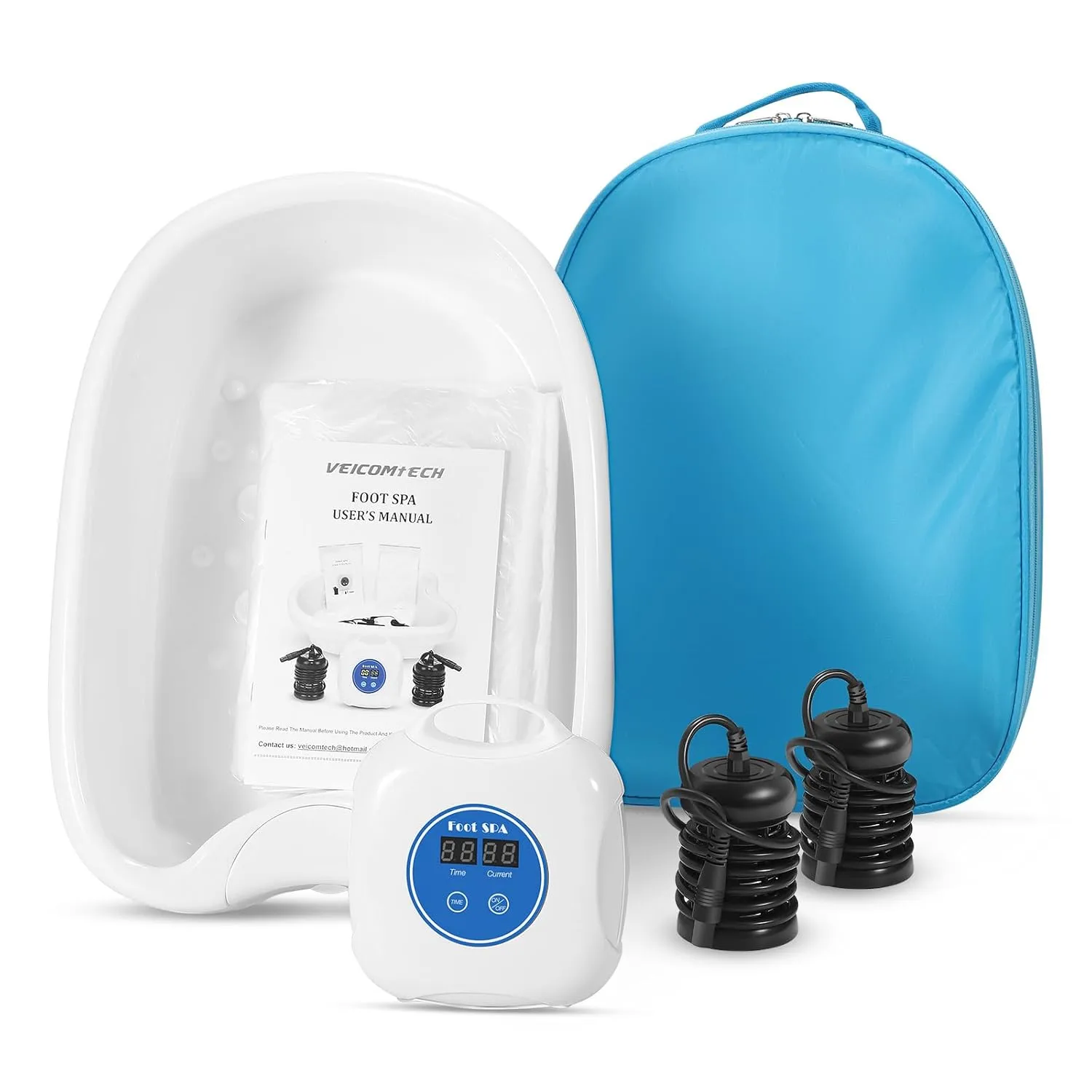 Upgrade Ionic Foot Bath Detox Machine - Ionic Detox Foot Bath, Foot Detox Machine, Touch ON/OFF, LCD & Timer for Home Use Beauty Salon (2 Arrays,100 Liners,1 Blue Bag)