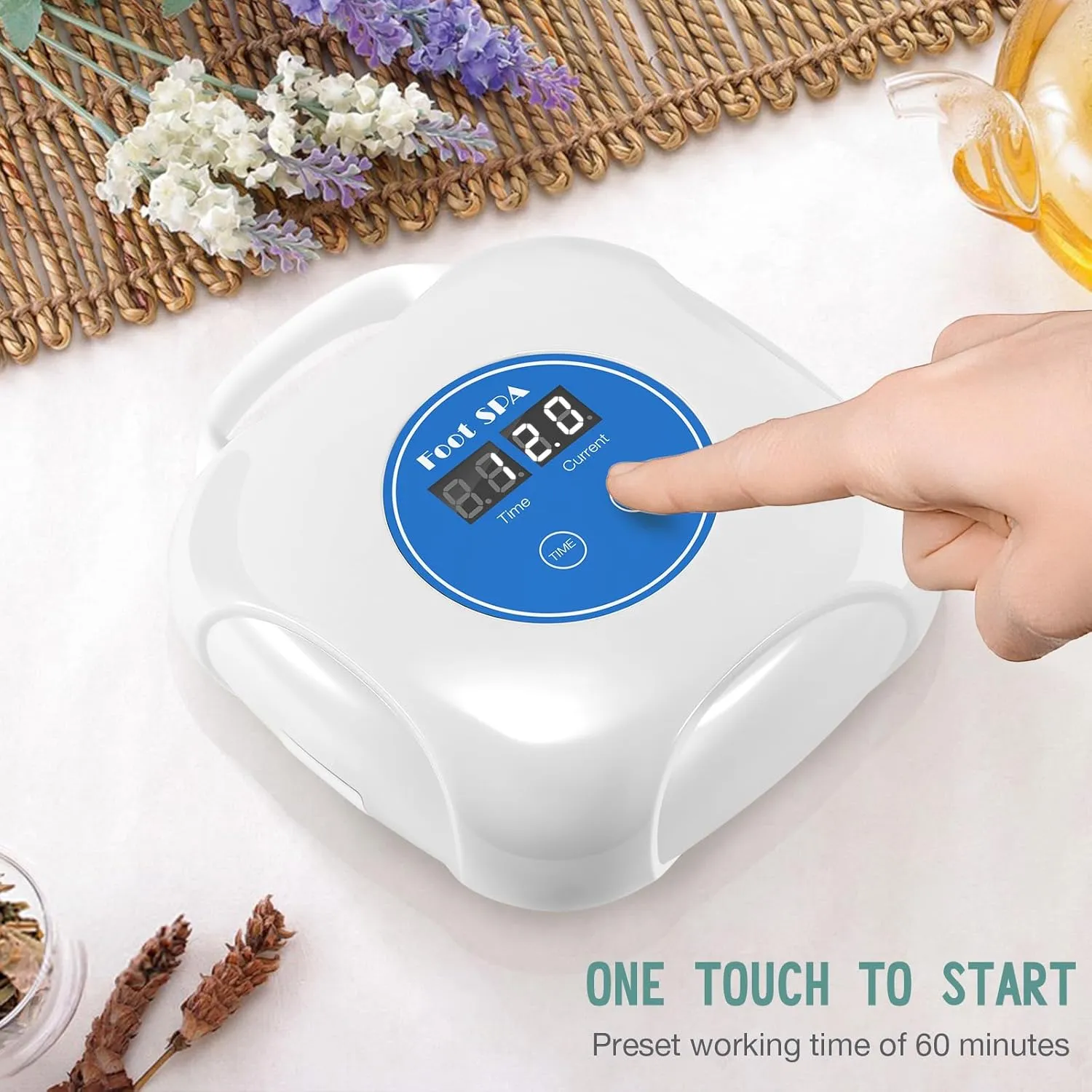Upgrade Ionic Foot Bath Detox Machine - Ionic Detox Foot Bath, Foot Detox Machine, Touch ON/OFF, LCD & Timer for Home Use Beauty Salon (2 Arrays,100 Liners,1 Blue Bag)