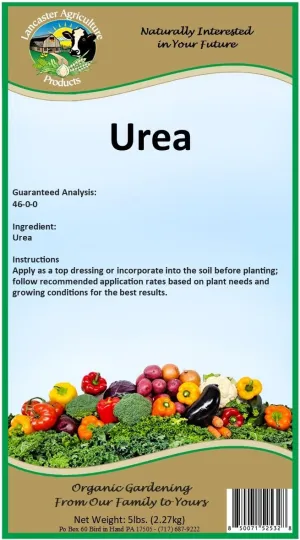 Urea Fertilizer 5 pounds for Tomato Lawns, Gardens, Crops, and Pastures - Essential Nitrogen Source for Enhanced Plant Growth and Soil Fertility - Lancaster Agriculture Products