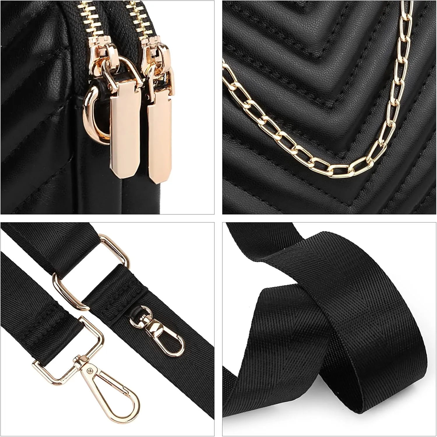 Uromee Crossbody Bags for Women Fashion Shoulder Purse Fanny Pack Travel Hiking Detachable Pouch Adjustable Strap