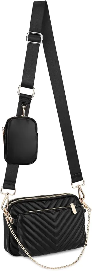 Uromee Crossbody Bags for Women Fashion Shoulder Purse Fanny Pack Travel Hiking Detachable Pouch Adjustable Strap
