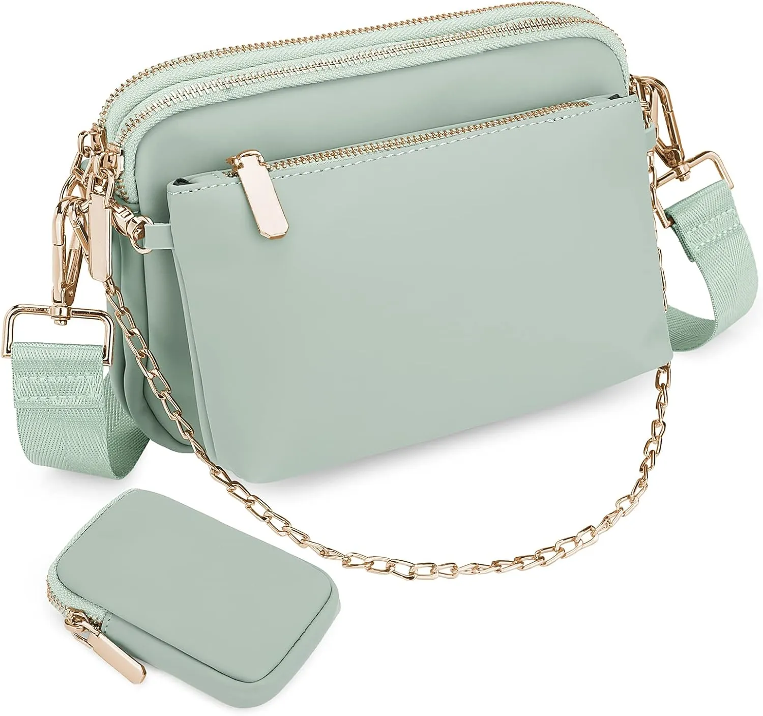 Uromee Crossbody Bags for Women Fashion Shoulder Purse Fanny Pack Travel Hiking Detachable Pouch Adjustable Strap