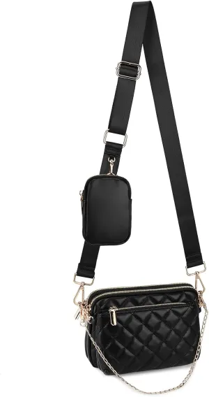 Uromee Crossbody Bags for Women Fashion Shoulder Purse Fanny Pack Travel Hiking Detachable Pouch Adjustable Strap
