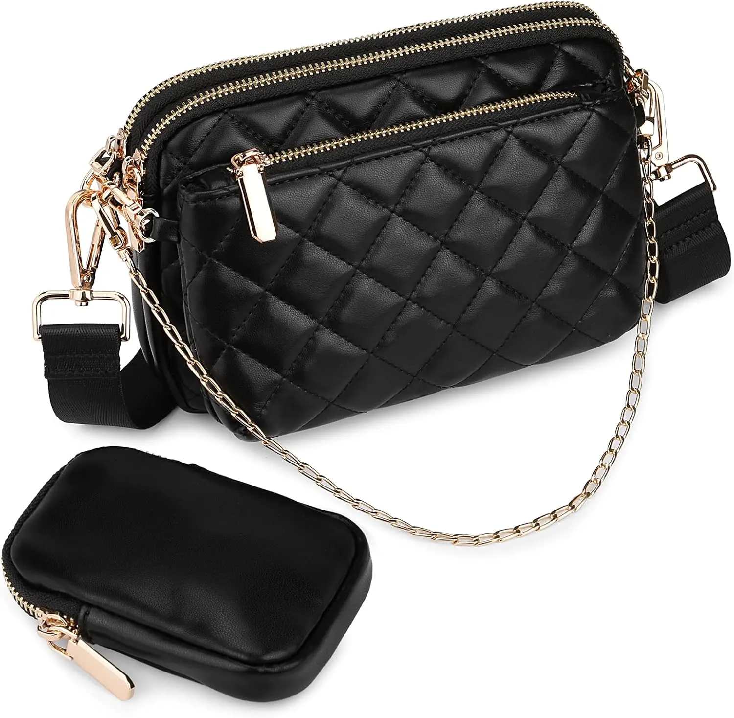 Uromee Crossbody Bags for Women Fashion Shoulder Purse Fanny Pack Travel Hiking Detachable Pouch Adjustable Strap