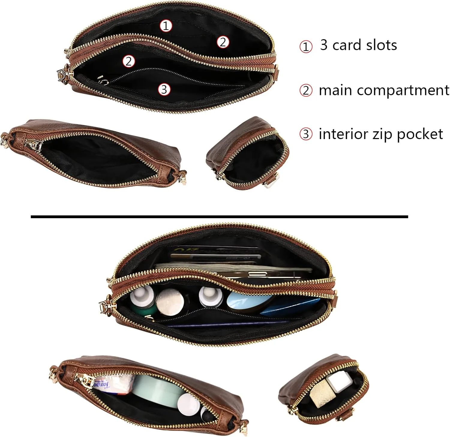 Uromee Crossbody Bags for Women Fashion Shoulder Purse Fanny Pack Travel Hiking Detachable Pouch Adjustable Strap