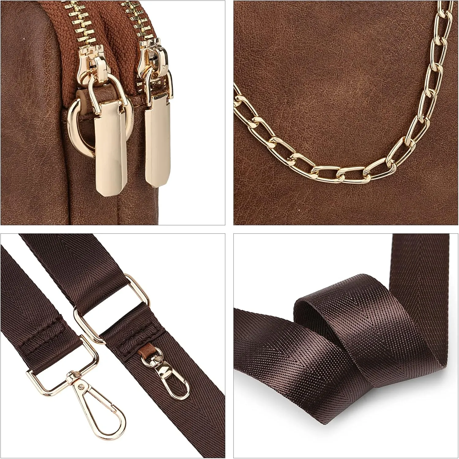 Uromee Crossbody Bags for Women Fashion Shoulder Purse Fanny Pack Travel Hiking Detachable Pouch Adjustable Strap