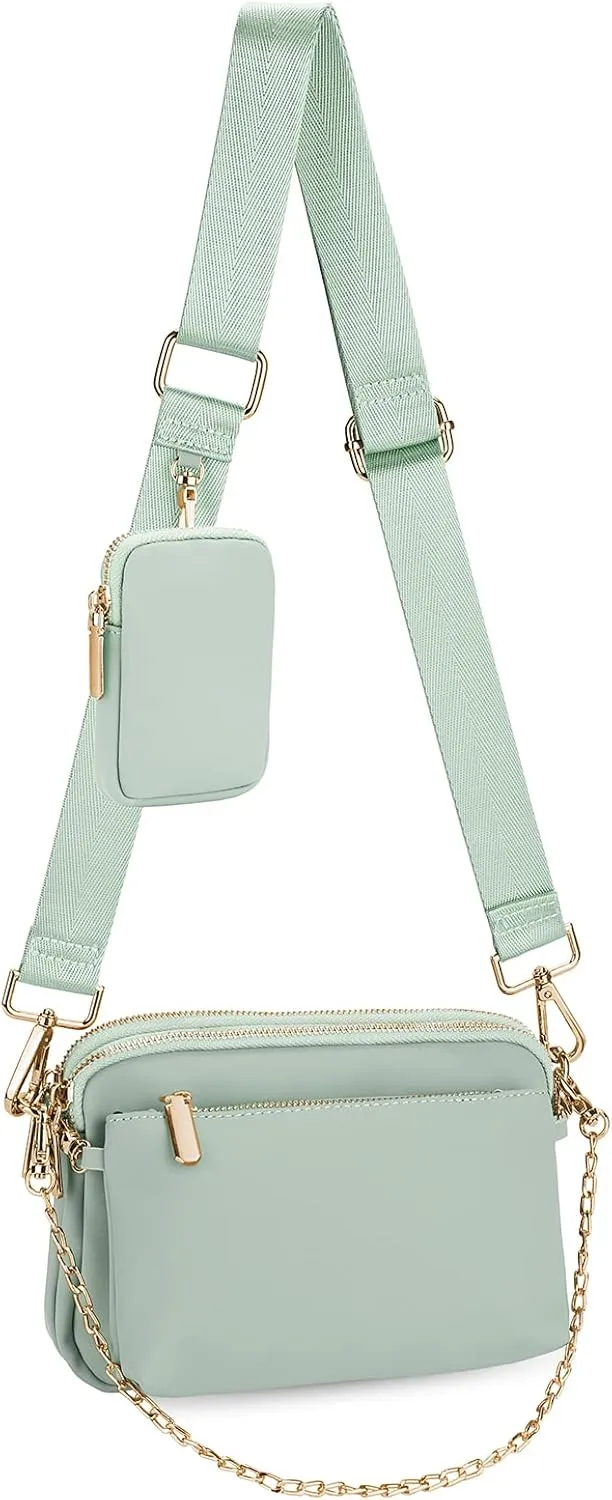 Uromee Crossbody Bags for Women Fashion Shoulder Purse Fanny Pack Travel Hiking Detachable Pouch Adjustable Strap